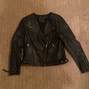 Top shop black Faux leather jacket